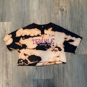 Temple University Vintage Acid Dye Crop T-shirt